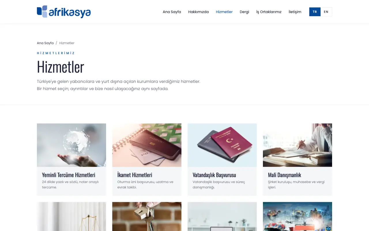 Hizmetler sayfası