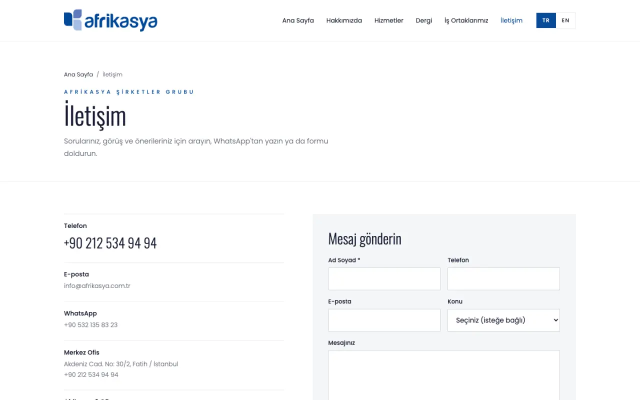 İletişim sayfası